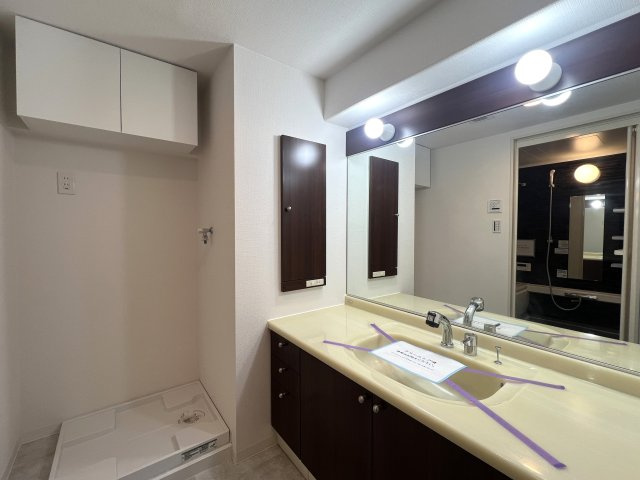 見晴らしたい？見晴らせられたい？そんな『みはらしの家C棟』リノベーションマンションは、とにかく広い！１００人住んでも大丈夫級！大型犬、イケます！の独立洗面台|独立洗面化粧台付き