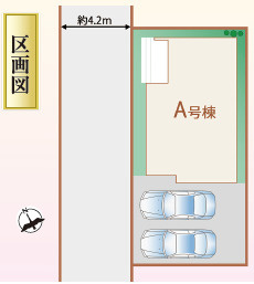 川越市石原町２丁目　新築戸建の区画図|カースペース2台分