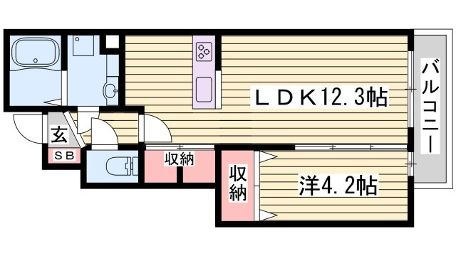 アルレーヌ恵比須の間取り