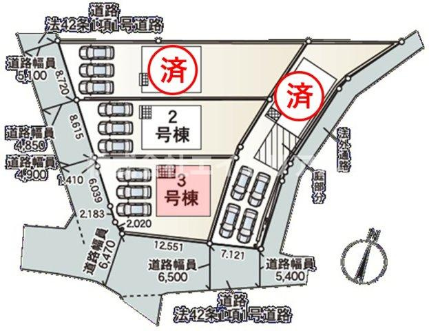美濃加茂市本郷町　第11　新築戸建　全4棟の区画図