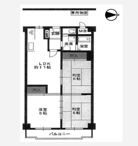 【間取り】 | メガロコープ平野第3号棟