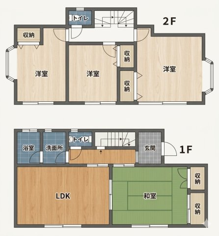 【間取り】 | 館林市苗木町　中古戸建 | 全居室南向きの明るい間取り♪
