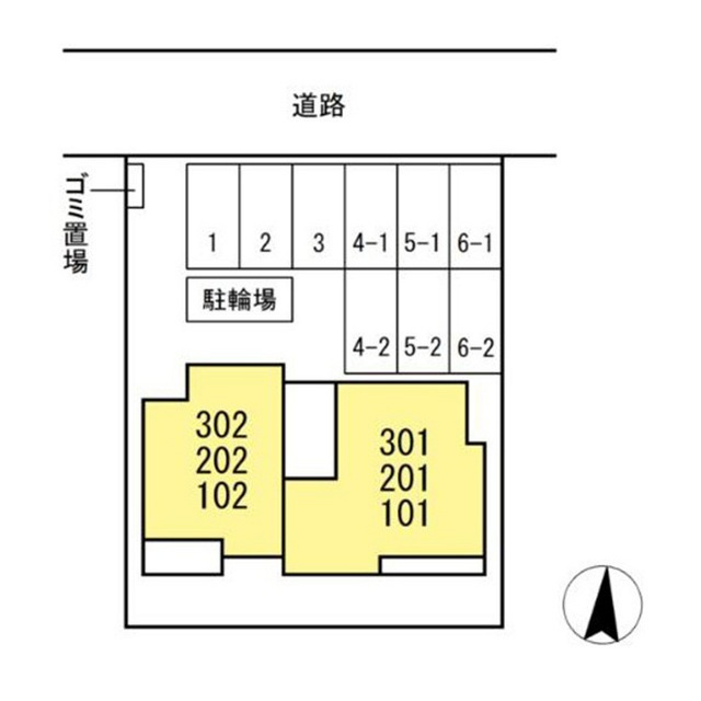 セレスティア本荘中ノ町　B棟の駐車場