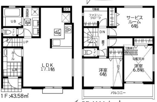 【横浜市旭区中沢3丁目54-7全2棟新築戸建て】★仲介手数料無料★（中沢小学校・旭中学校）の間取り