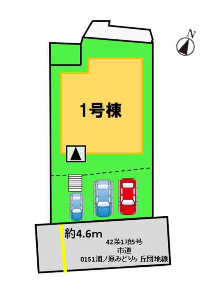 那珂川市片縄西5丁目第3-1棟（1号棟）の区画図|配置図(1号棟)