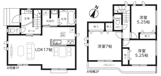 【間取り】 | 北本西高尾第1期　新築戸建　全1棟　1号棟