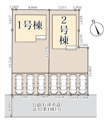 【区画図】 | 行田棚田町　Livele Garden.S　新築戸建　全2棟　1号棟