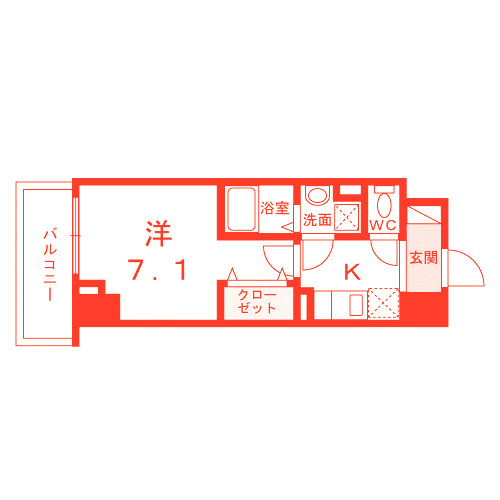 平塚市八重咲町の賃貸マンションの間取り