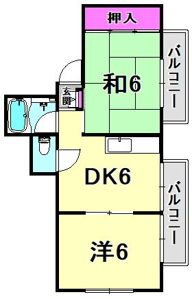 サンパレス21門戸（下大市東町）の間取り