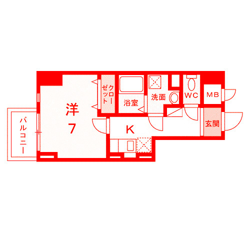 平塚市八重咲町の賃貸マンションの間取り