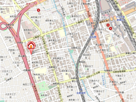 グランディール本町西の地図
