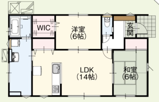 筑西市八丁台の間取り|コンパクトな２LDK！新婚さんいらっしゃい！