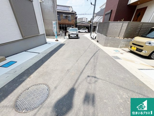河内長野市三日市町　第1期　新築一戸建ての前面道路含む現地写真|車通りの少ない前面道路！お子様がいらっしゃるご家族でも安心！