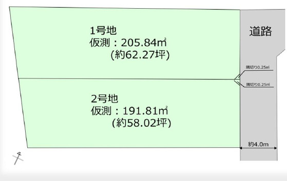 野田市中根6期2号地　売地　58坪の区画図|2区画