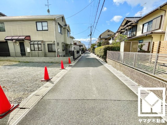 宇治市五ケ庄一里塚　1期　1号地の前面道路含む現地写真