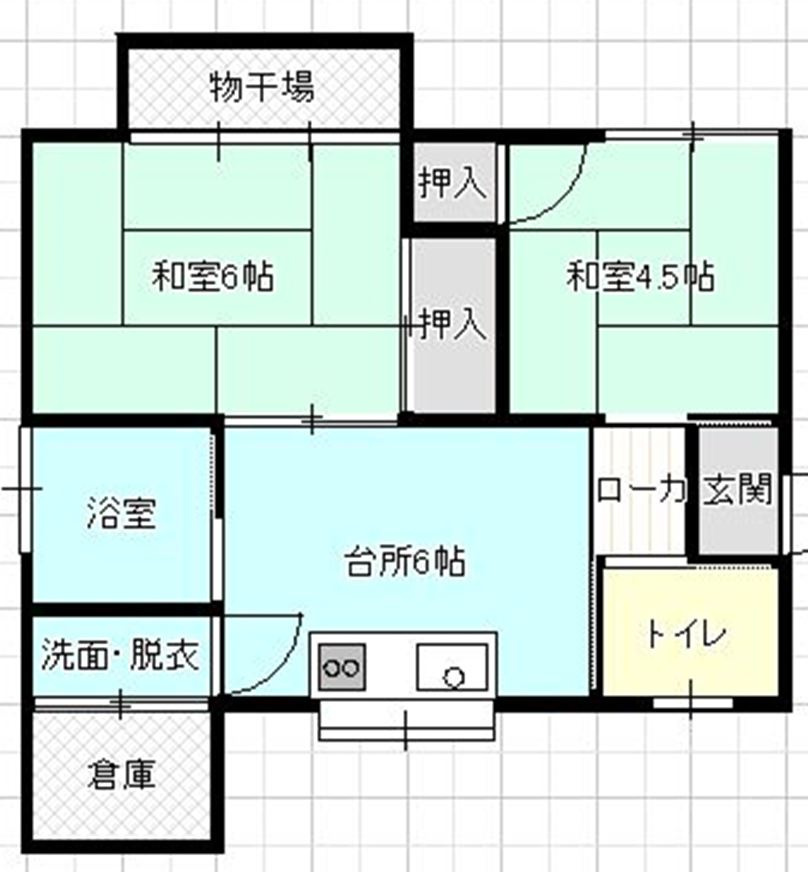 中央六丁目　一戸建借家の間取り