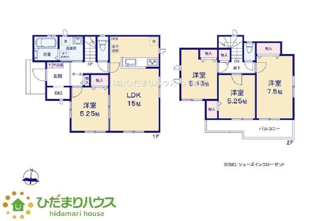 【間取り】 | 水戸市大塚町1905番　新築戸建　A号棟 | コミュニケーションの取りやすい対面キッチン