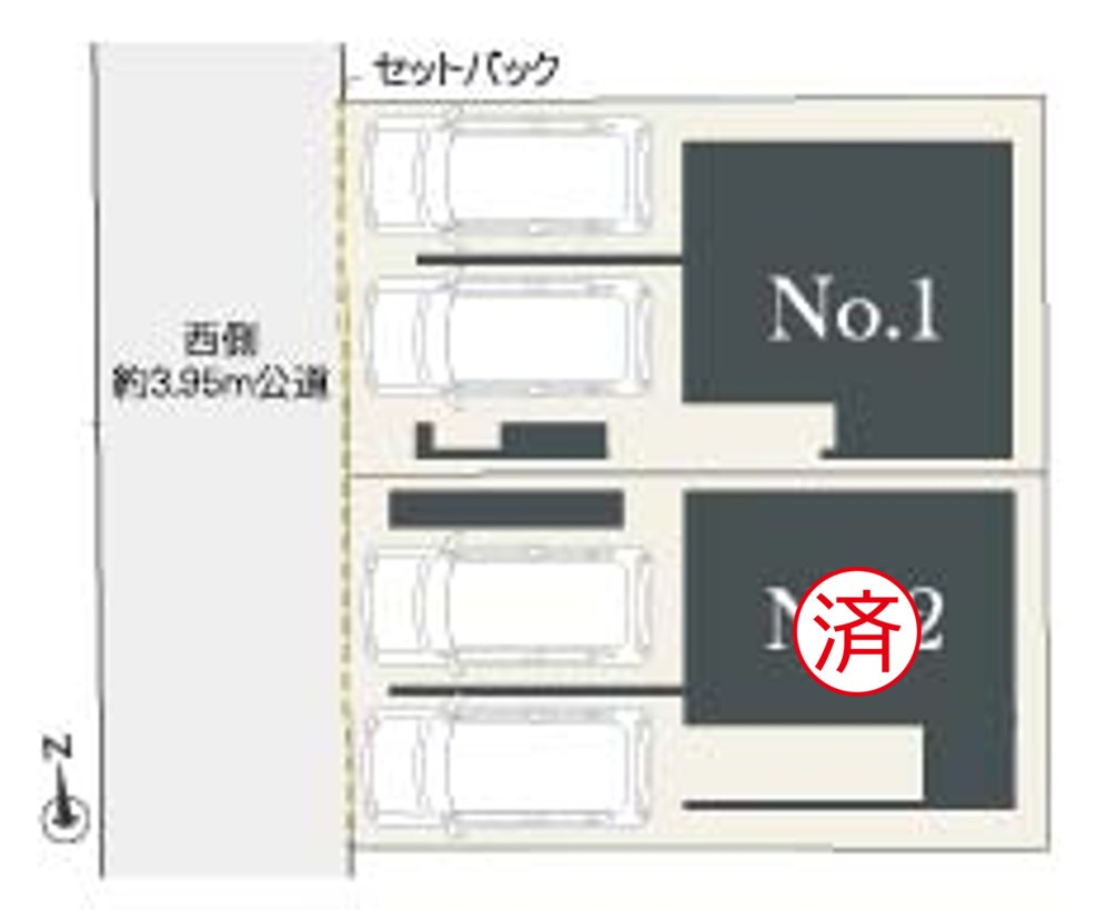 MELDIA東区筒井106②｜名古屋市の戸建ならホームアップの区画図