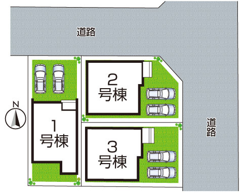 宇治市木幡御蔵山　第1期　新築一戸建ての区画図|全3区画