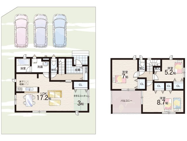 和歌山市北出島　第1期　新築一戸建ての間取り