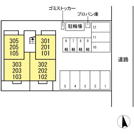 ジーヴル東古松の区画図