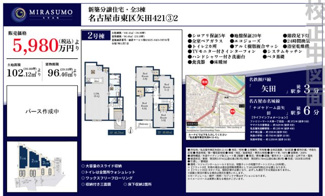  | 【名古屋市東区矢田4丁目21-61新築戸建2号棟】✨️仲介手数料無料✨️矢田小学校・矢田中学校