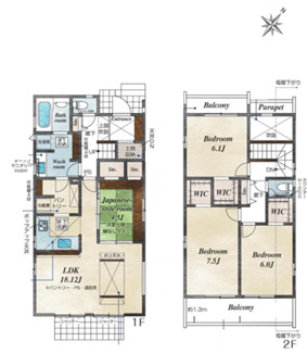 【間取り】 | 習志野市藤崎三丁目　新築分譲住宅３号棟 | 習志野市藤崎３丁目　３号棟　４LDK