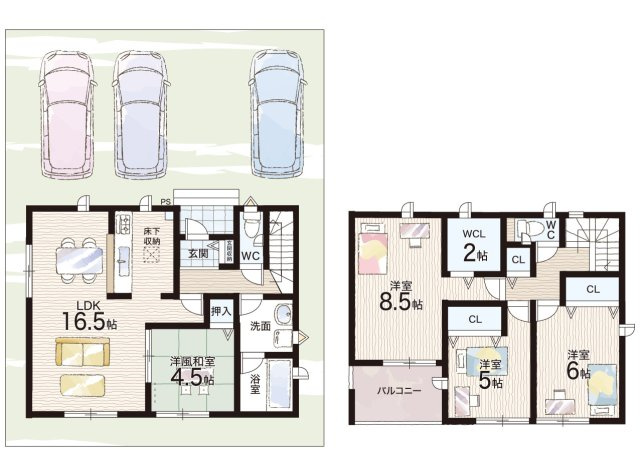 和歌山市北出島　第1期　新築一戸建ての間取り|2号地