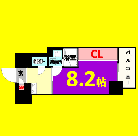 TENAS泉　名古屋市賃貸　仲介手数料無料の間取り