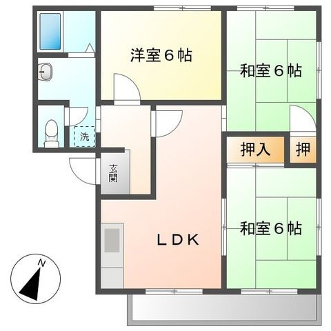 【間取り】 | グリーンヒルズ羽生　Ｂ棟 | 図面と現況が異なる場合は現況優先とさせていただきます。