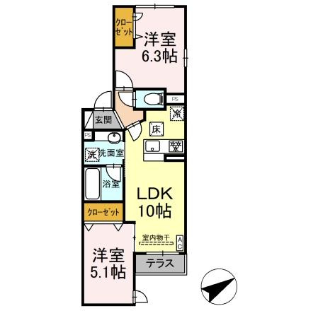 D'Bless宿河原の間取り