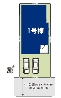上尾市上尾下　4期　新築一戸建て　グラファーレ　01の区画図|1号棟