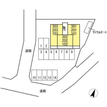 セキュレア須屋　L棟の区画図