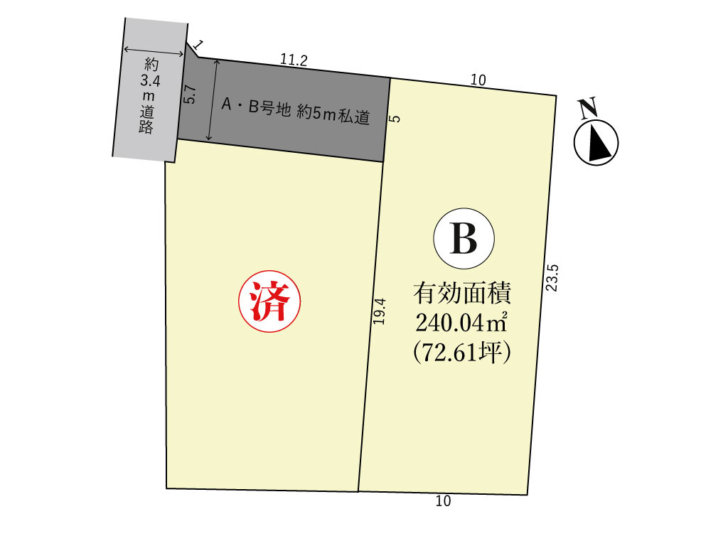 鈴鹿市住吉3丁目《全2区画》B号地の土地図