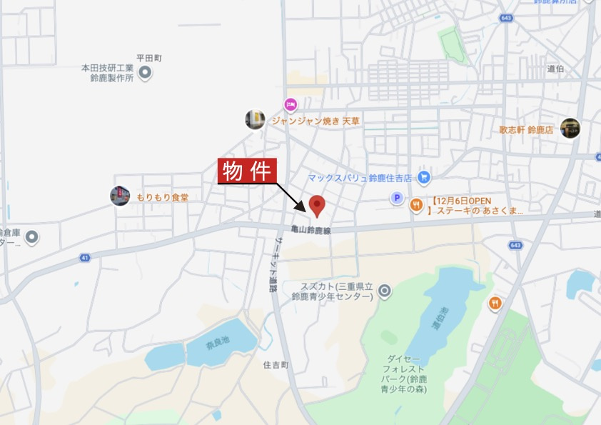 鈴鹿市住吉3丁目《全2区画》B号地の地図|広域Map