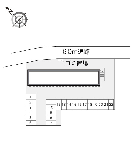 レオパレスシェルコートの区画図