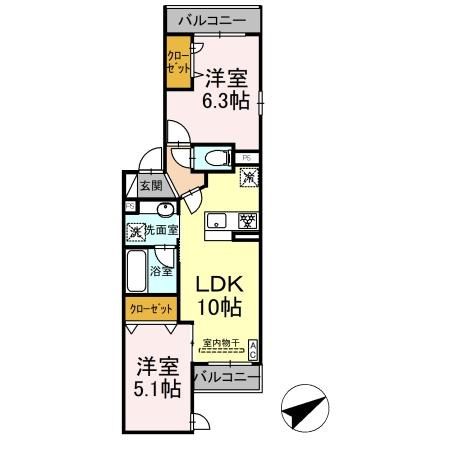 D'Bless宿河原の間取り