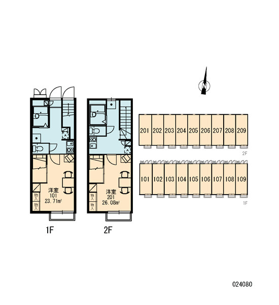 レオパレスSAKURAの区画図