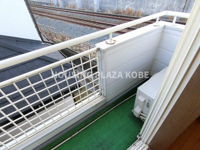 月見山ハイツのバルコニー