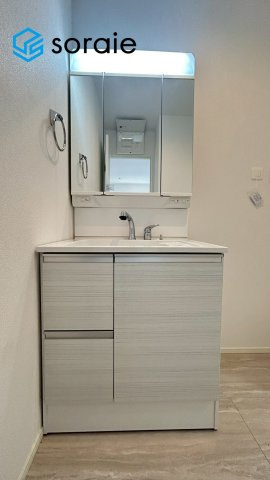 所沢市上新井26期全1棟　新築戸建　グラファーレの独立洗面台|3/12 撮影