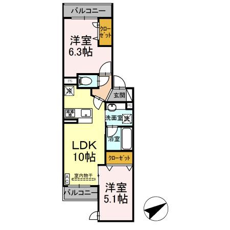 D'Bless宿河原の間取り
