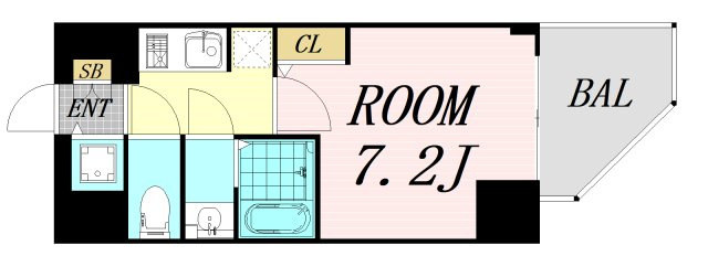 S-RESIDENCE阿波座bouncy　仲介手数料無料の間取り