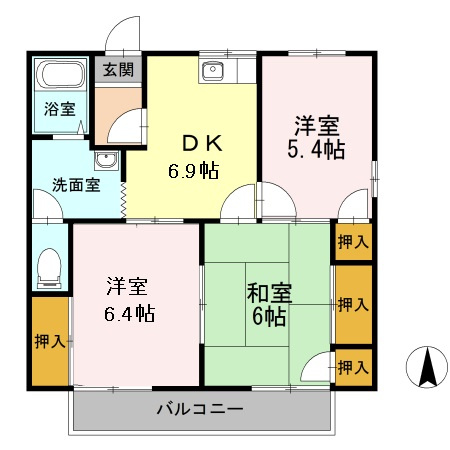 ファミール須屋 B棟の間取り