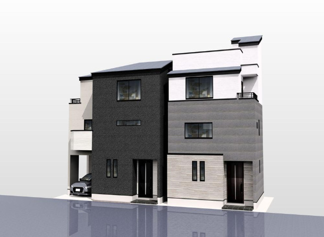 江東区大島７丁目の新築戸建の外観パース