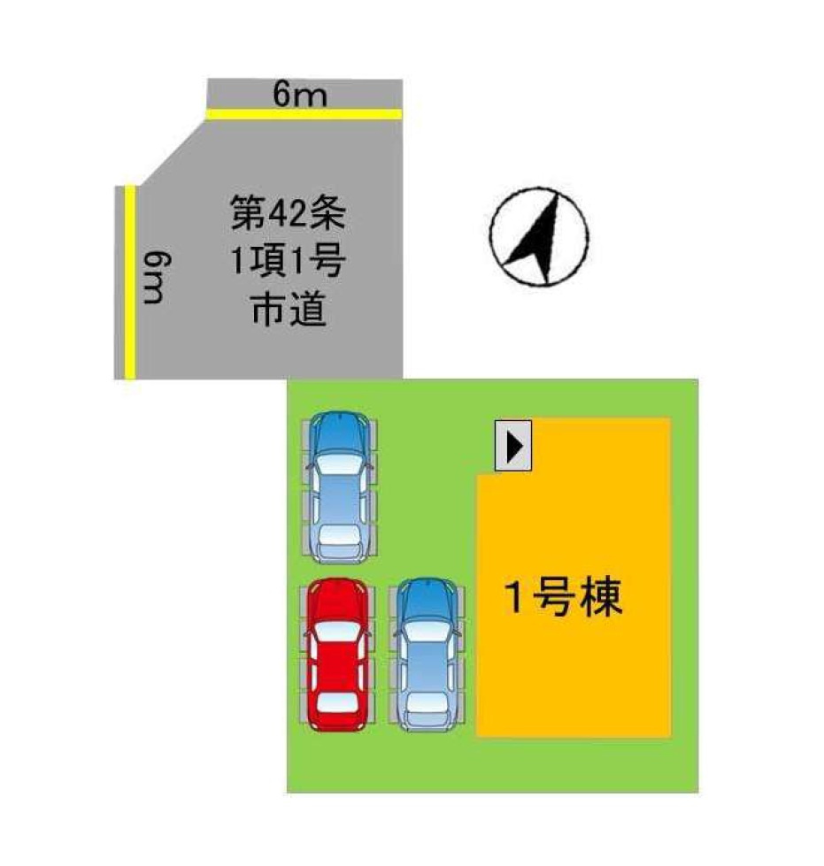 糸島市高田2丁目第2-1棟（1号棟）の区画図|配置図（1号棟）