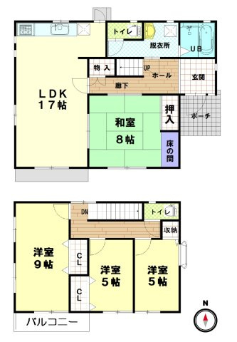 久喜市桜田四丁目 中古住宅の間取り|2017年フルリフォーム完了、室内綺麗にお使いです♪