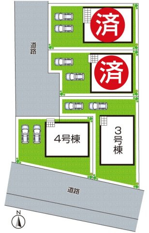 ●29(土)30(日)現地説明会！　天理市杉本町　第2期　新築一戸建ての区画図|全4区画