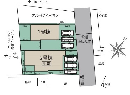 川越市天沼新田新築戸建ての区画図