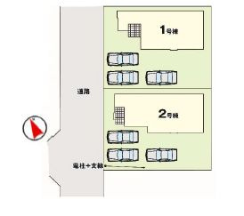 小山城北1丁目　15期　1号棟の区画図