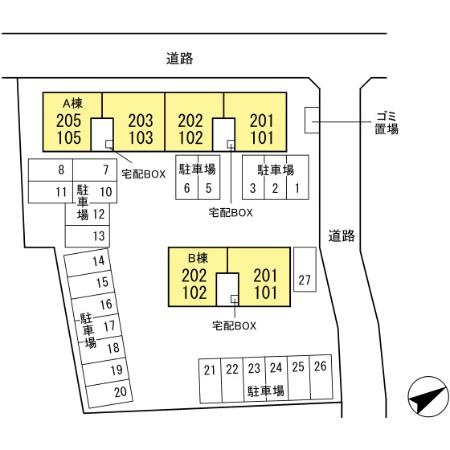 コンフォール　A棟の区画図